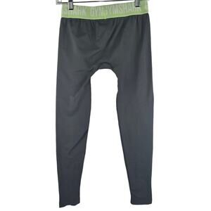 GymShark Grey Lime Green Waist Athletic Athleisure Hiking Women's Leggings M